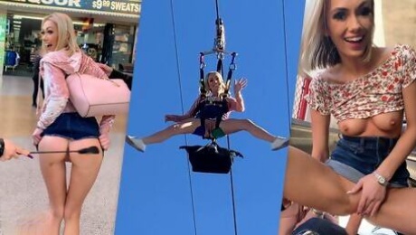 Blonde Teen Sky Pierce Public Sex after Showing Pussy POV