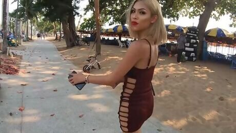 Walking Down The Beach And Bootie Toying With Ladyboy Itim