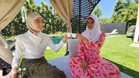 Graceful Sophia and Aubry's hijab action